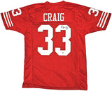 SAN FRANCISCO 49ERS ROGER CRAIG AUTOGRAPHED RED JERSEY PSA/DNA STOCK #215775