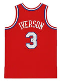 ALLEN IVERSON Autographed Philadelphia 76ers Authentic Red Jersey FANATICS