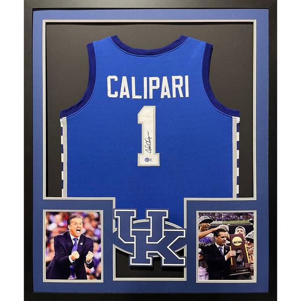 John Calipari Autographed Signed Framed Kentucky Jersey BECKETT