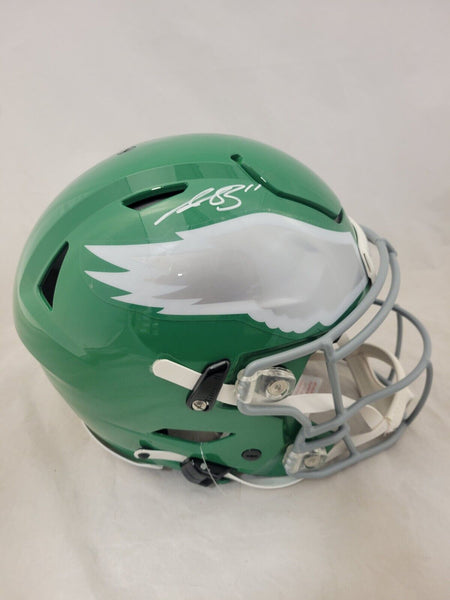 AJ BROWN SIGNED PHILADELPHIA EAGLES KELLY GREEN ALT SPEEDFLEX HELMET FANATICS