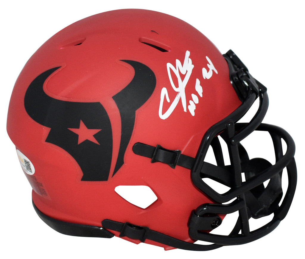 ANDRE JOHNSON SIGNED HOUSTON TEXANS RAVE SPEED MINI HELMET JSA W/ HOF ...