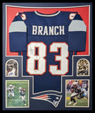 FRAMED NEW ENGLAND PATRIOTS DEION BRANCH AUTOGRAPHED SIGNED JERSEY BECKETT COA
