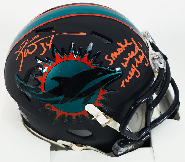 Ricky Williams "Smoke Weed Everyday" Signed Miami Dolphins Mini Helmet / JSA
