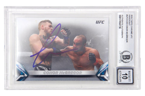 Conor McGregor Signed 2018 Topps Chrome UFC Knockout - BGS 10 Autograph