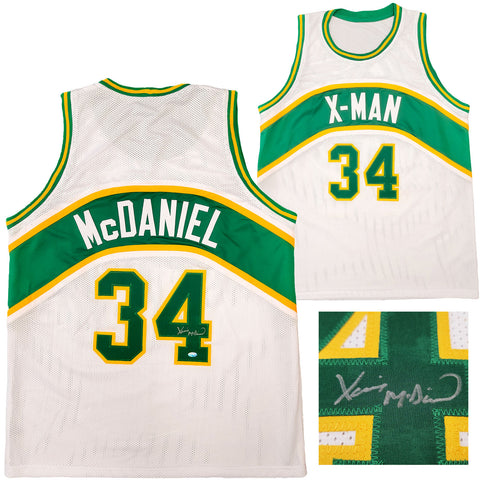 SEATTLE SUPERSONICS XAVIER MCDANIEL AUTOGRAPHED WHITE JERSEY MCS HOLO 202420