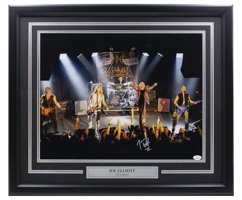 Joe Elliott Signed Framed 16x20 Def Leppard Performance Photo JSA ITP