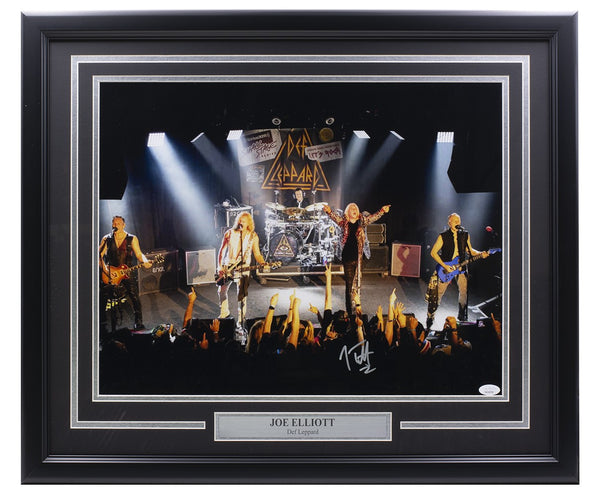 Joe Elliott Signed Framed 16x20 Def Leppard Performance Photo JSA ITP