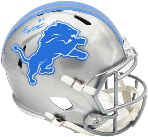 SAM LAPORTA AUTOGRAPHED LIONS SILVER FULL SIZE HELMET BECKETT WITNESS 230024