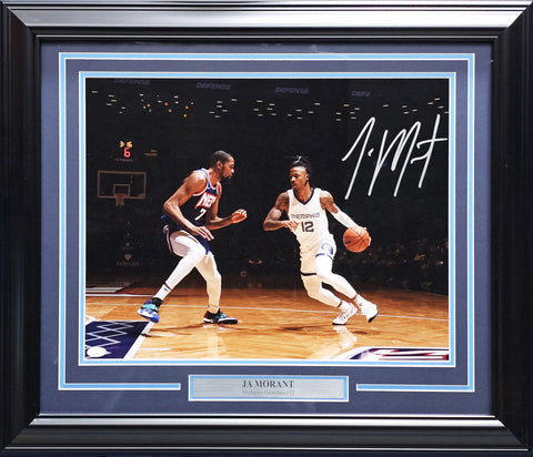 Ja Morant Autographed Framed 16x20 Photo Memphis Grizzlies vs. Kevin Durant JSA
