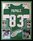 FRAMED PHILADELPHIA EAGLES VINCE PAPALE AUTOGRAPHED INSCRIBED JERSEY JSA COA
