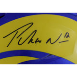 Puka Nacua Autographed/Signed Los Angeles Rams SpeedFlex Helmet Fanatics 50764