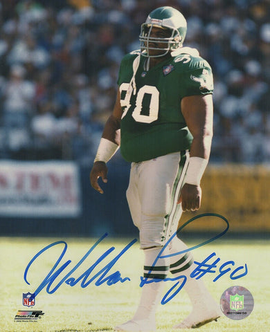 William Perry Signed Eagles Green Jersey Standing 8x10 Photo- (SCHWARTZ COA)