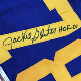 Signed Jackie Slater HOF 01 Los Angeles LA Retro Blue Jersey JSA COA