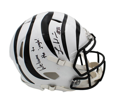 Logan Wilson Signed Cincinnati Bengals Speed Authentic Alt Helmet w/"Who Dey!"