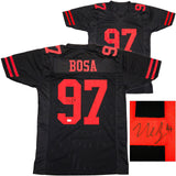 SAN FRANCISCO 49ERS NICK BOSA AUTOGRAPHED BLACK JERSEY BECKETT WITNESS 230700