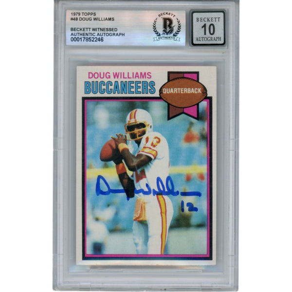Doug Williams Autographed 1979 Topps #48 Slabbed Trading Card Beckett 50607