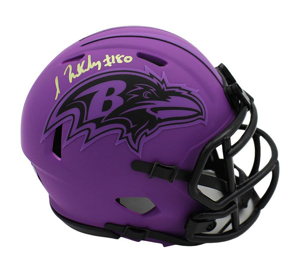 Isaiah Likely Signed Baltimore Ravens Speed Rave Mini Helmet