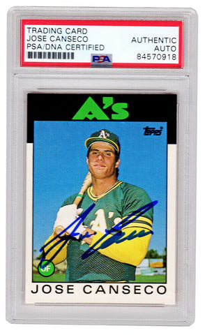 Jose Canseco Autographed 1986 Topps Traded Rookie Card #20T - (PSA/DNA)