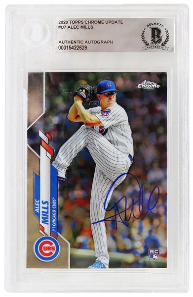 Alec Mills Signed Cubs 2020 Topps Chrome Rookie Card #U7 - (Beckett Slabbed)
