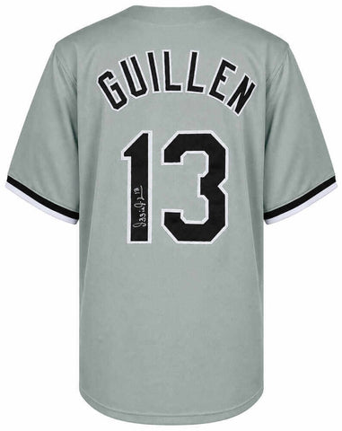 Ozzie Guillen (WHITE SOX) Signed Gray Custom Baseball Jersey - (SCHWARTZ COA)