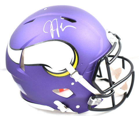Justin Jefferson Signed Vikings F/S Speed Authentic Helmet-Beckett W Holo *Smear