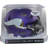 Justin Jefferson Autographed Minnesota Vikings Mid-Size Midi Helmet BAS W 56172
