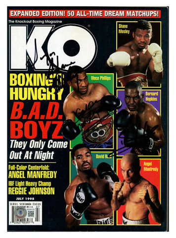 Mosley, Hopkins & Phillips Autographed KO Magazine Beckett AC94179