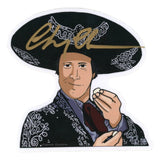 Chevy Chase Autographed/Signed Three Amigos 4x4 Sticker Beckett Witness 58295