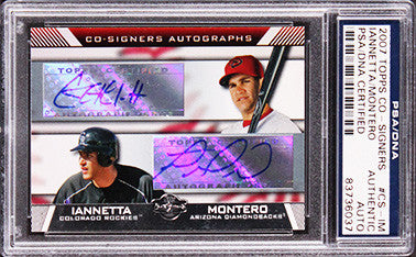 Chris Iannetta & Miguel Montero Signed 2007 Topps Co-Signer #CS-IM Card PSA Slab