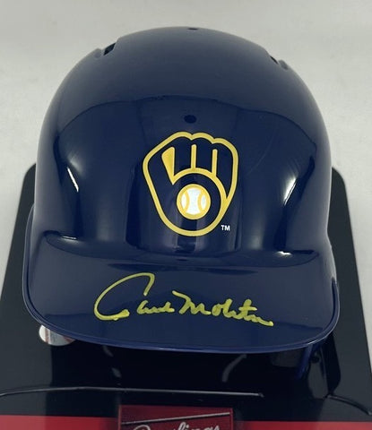 Milwaukee Brewers PAUL MOLITOR Signed Rawlings BLUE Mini Helmet AUTO - BAS