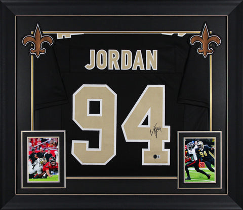 Cameron Jordan Authentic Signed Black Pro Style Framed Jersey BAS Witnessed