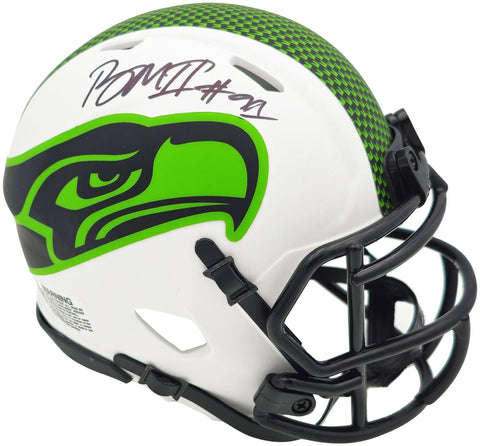 BYRON MURPHY II AUTOGRAPHED SEAHAWKS LUNAR ECLIPSE WHITE MINI HELMET MCS 235599