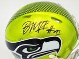 BYRON MURPHY II AUTOGRAPHED SEAHAWKS FLASH GREEN MINI HELMET MCS 235603