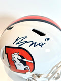 Bo Nix Autographed Denver Broncos Snowcapped Pro Authentic Helmet Beckett COA