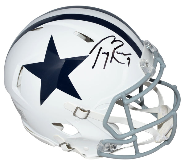 TONY ROMO AUTOGRAPHED DALLAS COWBOYS WHITE AUTHENTIC SPEED HELMET BECKETT