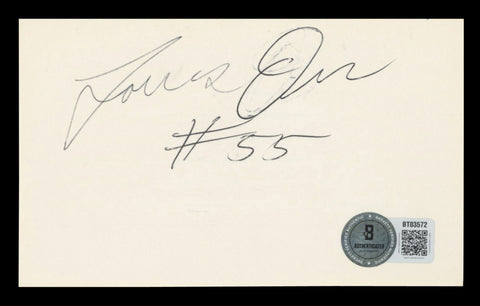 Knicks Louis Orr "#55" Authentic Signed 3x5 Index Card Autographed BAS #BT03572