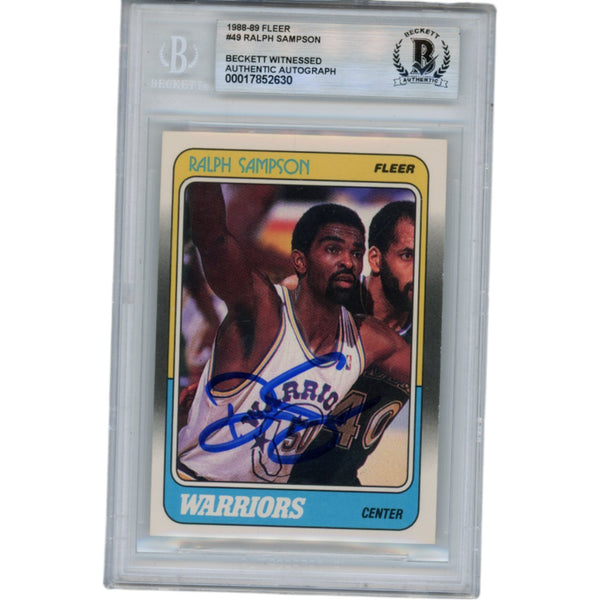 Ralph Sampson Autographed 1988 Fleer #49 Slabbed Trading Card Beckett 50657