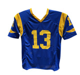 Kurt Warner Autographed/Signed Pro Style Jersey Blue Beckett 40944