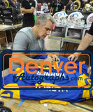 Kurt Warner Autographed/Signed Pro Style Jersey Blue Beckett 40944