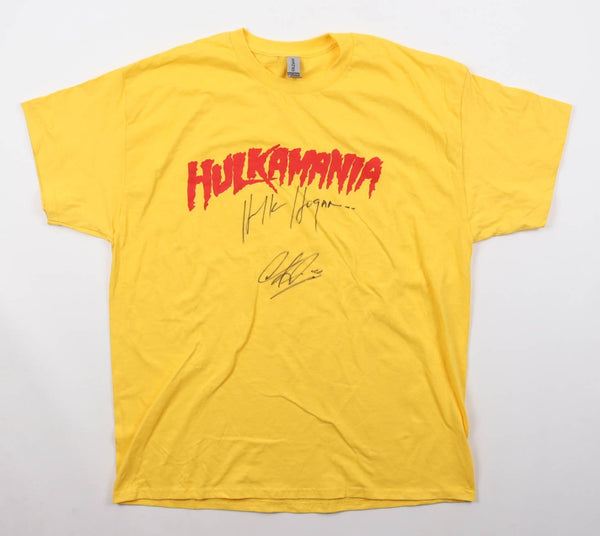 Hulk Hogan & Dennis Rodman Signed WWE "Hulkamania" T-Shirt (JSA) See Description