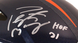 PEYTON MANNING Autographed HOF 21 Custom Visor Broncos Authentic Helmet FANATICS