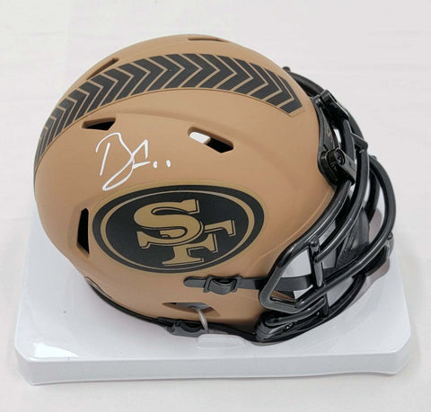 Brandon Aiyuk Autographed 49ers 2023 STS Speed Mini Helmet Beckett Witnessed