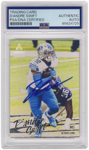 D'Andre Swift Signed Lions 2020 Panini Luminance RC Rookie Card #211 - (PSA/DNA)