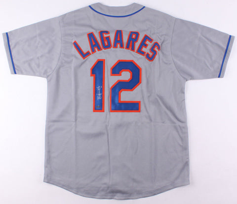 Juan Lagares Signed New York Mets Gray Road Jersey (Leaf COA) Starting C.F.