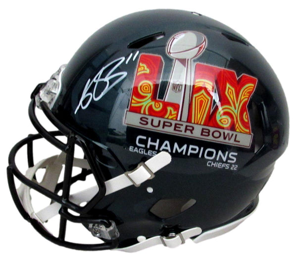 A.J. Brown Signed Full Size Authentic SB LIX Champ Helmet Eagles Beckett 195536