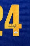 FRAMED GOLDEN STATE WARRIORS RICK BARRY AUTOGRAPHED SIGNED JERSEY JSA COA