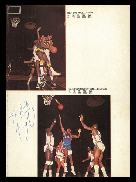 Oscar Robertson & Goodrich Autographed 8x11 Magazine Photo To Dick 237838
