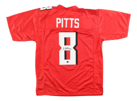 Kyle Pitts Atlanta Signed Red Football Jersey BAS