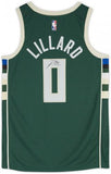 Damian Lillard Milwaukee Bucks Autographed Green Nike Icon Swingman Jersey