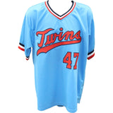 Jack Morris Autographed/Signed Blue Pro Style Jersey JSA 45957